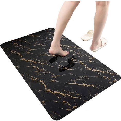 Alfombrilla de baño antideslizante de tierra de diatomeas, de secado rápido, superabsorbente, alfombrilla de ducha fina, alfombrilla para el suelo del baño, lavable a máquina, rectangular (60 x 40 cm, (1/5)