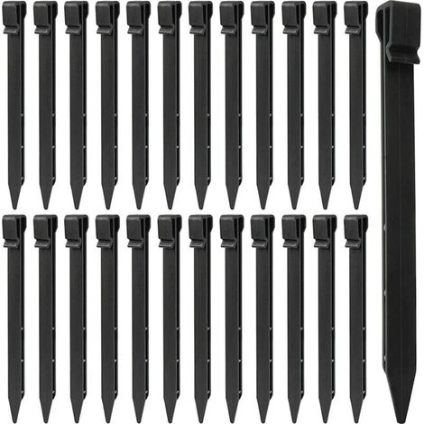 Kaelt - LATERN 25 Pi��ces Piquets de Sol en Plastique, 25CM Piquets de Bordure de Paysage Robustes Piquets de Tente Pointes d'ancrage pour Tentes Planche Terrasse Bordure Pelouse Jardin Ext��rieur (No (1/4)