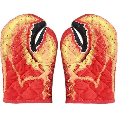 Gants de cuisine en coton avec doublure résistante à la chaleur, gants épais pour la cuisine, le barbecue, le micro-ondes (1/5)
