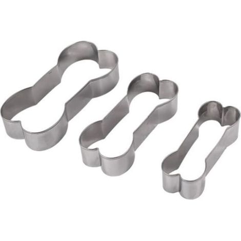 Cookie Cutters, 3PCS "bone" shaped cookie cutters in 3 different sizes, Stainless Steel Pastry Cutters, for cookies, pastries