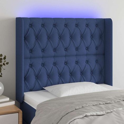 Tête de lit LED bleu avec bande lumineuse réglable, tissu, 103 x 16 x 118/128 cm, 14.18kg - PANGIVO (1/5)