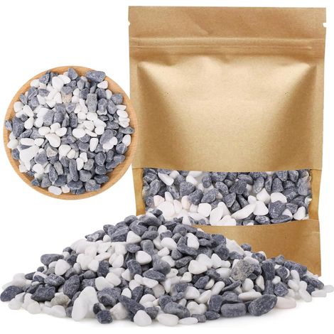 Pierres décoratives blanches 900 g Pierres décoratives pour vases, pots de fleurs, petites pierres décoratives pour plantes grasses, aquarium, pot de fleurs, maison et jardin (1/5)