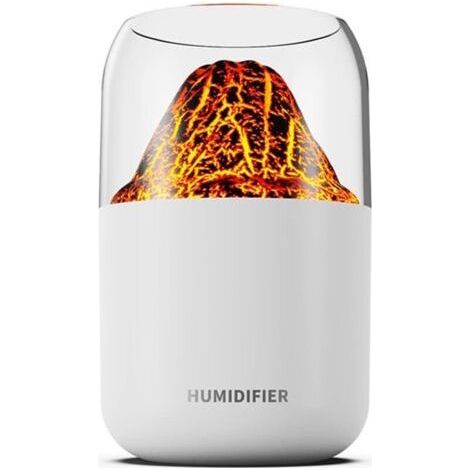 Portable Air Humidifier 300ml Small Cool Volcano LED Night Light - USB - Desktop Humidifier 2 Modes Color Changing - Mood Light Humidifier (1/5)