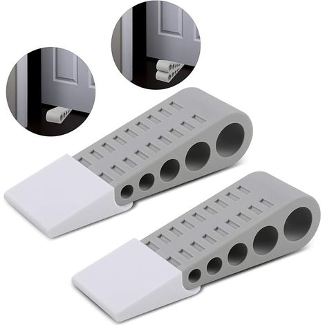 Butée de porte de sécurité enfant, protection de bas de porte, antidérapante pour tous types de sols, grise (1/5)