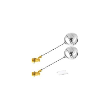 2-teiliges Schwimmerventil aus Edelstahl 304, 1/2" BSP, mit Adapter, automatischer Wasserstandsregler mit Kugelventil, geeignet für Wasserspeichertanks (1/5)