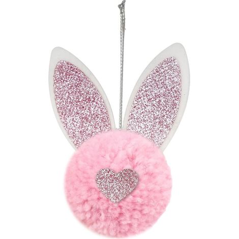 Guirlande De Lapin De Pâques - Décoration En Peluche Avec Oreilles Brillantes - Pour Arbre, Couronne, Porte Ou Mur - 12 Pièces