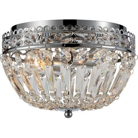 Plafonnier e14 max 40w cristal chrome encastre 25 cm - markslojd - etienne 88854846 88854846 88854846 88854846 (1/3)