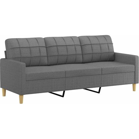 3-Sitzer-Sofa Dunkelgrau 180 cm Stoff vidaXL