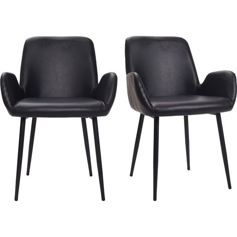 Poltrone vintage con piedi in metallo neri (set di 2) TIKA