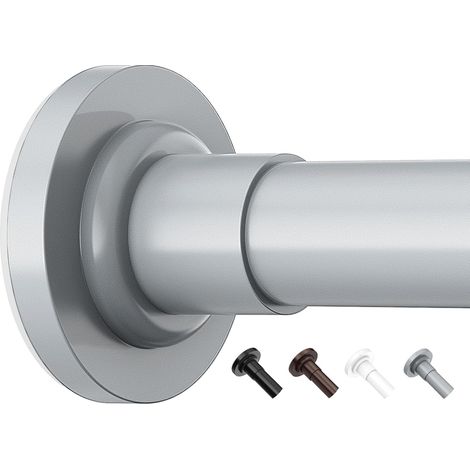 Tringle télescopique sans perçage pour rideaux et rideaux de douche, 48-190,5 cm, gris (1/5)