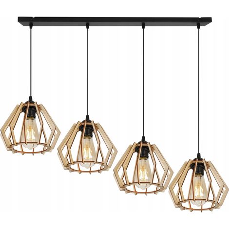 LÁMPARA DE TECHO COLGANTE LED MODERNA DE MADERA