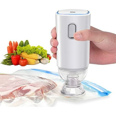 Sac à vide avec pompe manuelle, scelleuse alimentaire portable mini, conservation des aliments sous vide, pompe à vide à main pour sacs de stockage, dispositif de mise sous vide compact (1/5)