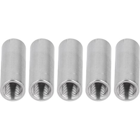 5 écrous de raccordement cylindriques M12 en acier inoxydable 304, filetage femelle, écrou de connexion rond (1/5)