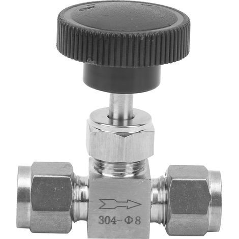 Vanne à pointeau à double compression en acier inoxydable 304, vanne à pointeau haute pression, vanne de régulation de débit Ф8 (1/5)