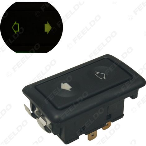 Interrupteur de lève-vitre électrique pour voiture 12V-24V, interrupteur simple à 6 broches avec cadre et clip métallique