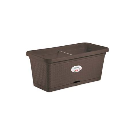 FIORIERA NATURAL MOKA CON RISERVA D'ACQUA CM. 80  cm. 80x40x34h  lt. 66    STEFANPLAST