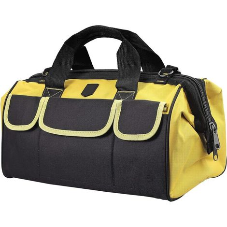 Sac à outils de 45,7 cm, étanche et résistant aux déchirures, 45 x 26 x 25 cm, organiseur de rangement à outils, charge maximale de 38 kg, large ouverture avec bandoulière réglable (1/5)