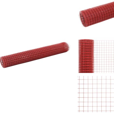 Grillage Acier avec revêtement en PVC 25x1 m Rouge - Grillage - Grillages - Clôture - Clôtures (1/4)