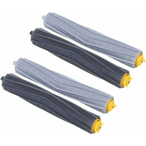2 Kit Brosses en Caoutchouc pour iRobot Série 800 & 900 Aspirateur Robot, Brosse à Rouleau de Rechange pour Roomba 850 860 861 866 870 880 890 960 980 (1/4)