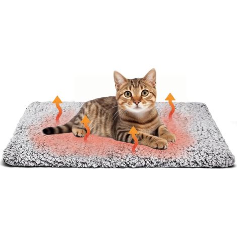 Tapis Chauffant pour Animaux de Compagnie, Couverture Auto-Chauffante pour Chiens et Chats,Tapis Chauffant Chat, Tapis Auto Chauffant Chien, sans électricité, Antidérapant, Chaud (S 50x40cm) (1/5)