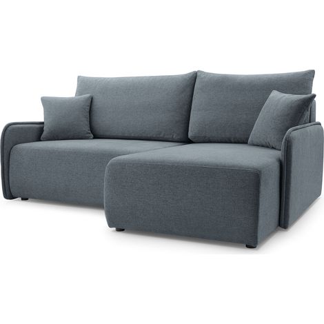 Selsey Netarro - Ecksofa mit Schlaffunktion, Bettkasten und Chenille-Bezug, dunkelgrau, rechts (1/5)