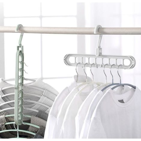 Organisateur de cintre - TBEST - Modèle multifonctionnel - 9 trous - vert