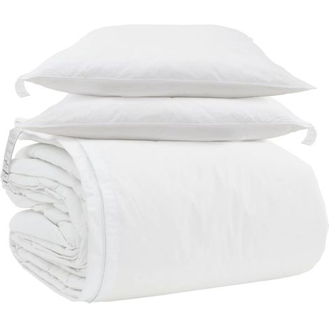 Ensemble de Duvet avec oreiller 3 pcs Blanc Plume de canard (1/5)