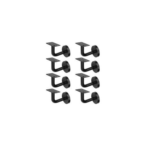 Lot de 8 supports de main courante en acier inoxydable – Charge 60 kg – Pour rampes intérieures et extérieures – Fixation facile
