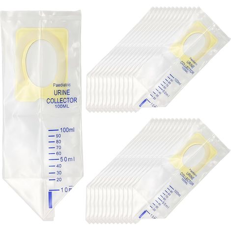 24pcs 100ml Urine Collection Bag, Disposable Urine Bag, Urine Bag, Emergency Urine Pouch, Individual Pee Bags, Kids Portable Urinals with Adhesive Surface, for Travel (1/5)