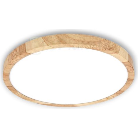 UNIVERSO LV-230-L3C PLAFONIERA ULTRA SLIM ROTONDA EFFETTO LEGNO SMD LED 18W Ø23CM IP40 CCT 3 IN 1 CAMBIA COLORE LUCE