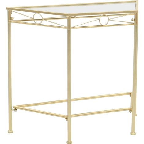 Table d'appoint Style vintage Métal 87 x 34 x 73 cm Doré vidaXL (1/5)