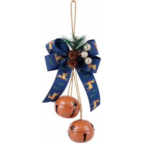 Cloches de Noël avec nœud, décorations de sapin vintage en fer forgé, marron résistant à la rouille (1/5)