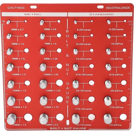 Vérificateur de filetage 28 pouces, écrou métrique, jauge de taille de boulon, identifiant règle Standard, outil à main (1/5)