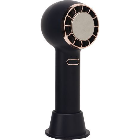Mini ventilateur de poche portable rechargeable par USB avec plaque de refroidissement idéal pour le maquillage des cils les enfants les femmes bleu foncé (1/5)