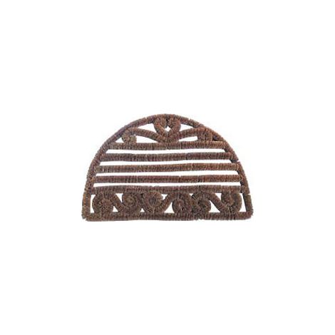 PLUVIA Felpudo de bambú medio círculo con figuras 63x42cm
