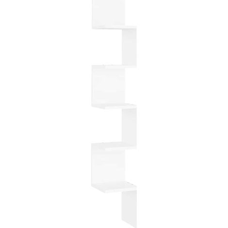Maison Exclusive - Wand-Eckregal Weiß 20x20x127,5 cm Holzwerkstof (1/5)