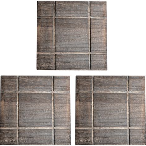 Lot de 3 dessous de plat en bois rustiques pour plats chauds, casseroles et poêles. Socles décoratifs pour plans de travail. (1/5)