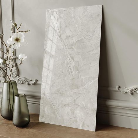 Adhesive pour Cuisine Marbre Carrelage Adhesif Mural  10 Pièces Carreaux Adhesif Salle de Bain Gris Decoratif 60x30cm Panneaux Muraux Mural Faience Autocollant Credence Cuisine (1/5)