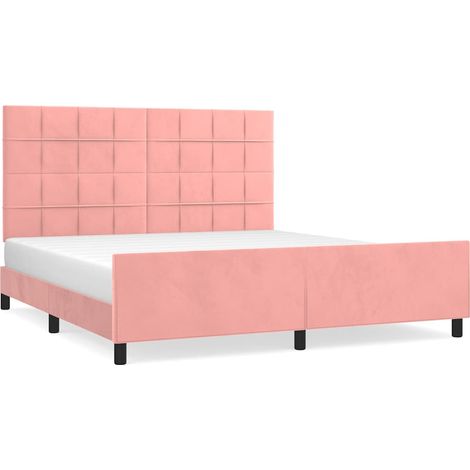 Maison Exclusive - Giroletto con Testiera Rosa 180x200 cm in Velluto (1/5)