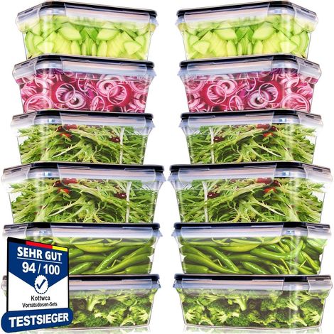 Frischhaltedosen 12er 6x1l 6x1,5l BPA 12 Gro&xDFe Kapazit&xE4t Set (1/5)