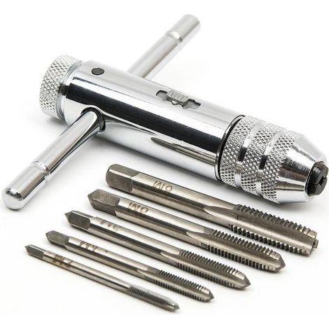 Allecto plus - Macho de roscar métrico con mango en T ajustable y rueda dentada - M3 M4 M5 M6 M8 (1/5)