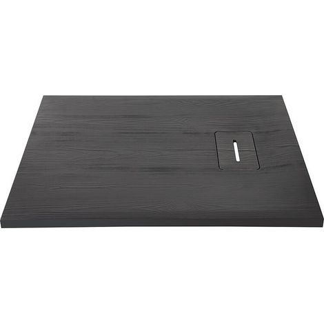 Receveur de douche Lendou 1400 x 35 x 900 mm avec structure en bois fonte minérale noir mat, écoul. 90 mm (1/3)