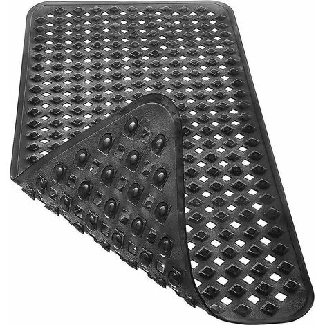 Tappetino da bagno antiscivolo delicato sulla pelle, 88x39 cm, senza BPA, antimuffa e lavabile in lavatrice (nero) (1/5)