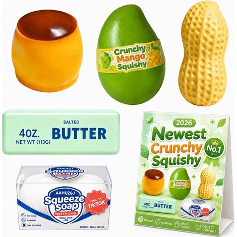 5PCS Squishy Crunchy, Squishy Craquant Balle Anti-Stress Squishy