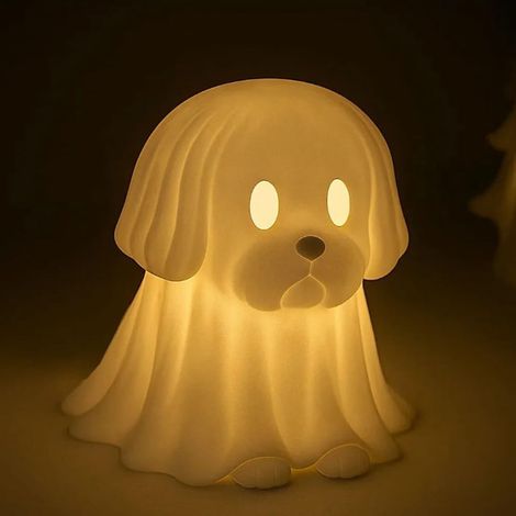 Lampe Fantôme Teckel - Veilleuse LED Décor Halloween Chien Figurine Lumineuse - Pour Chambre Bureau Décoration Intérieure - 1 Pièce (1/3)