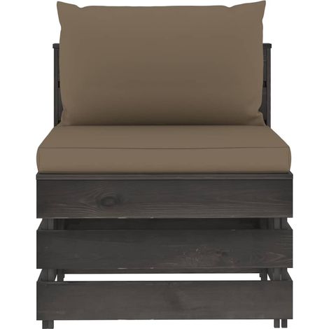 Maison Exclusive - Modulares Mittelsofa mit Kissen Grau Imprägnie (1/5)