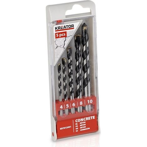 Set di 5 punte per calcestruzzo 4-5-6-8-10mm krt012401 kreator (1/3)