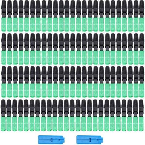 Adaptateur Et Connecteur Pour Câble Courant Faible Lot De 100 Connecteurs Rapides à Fibre Optique Intégrés Sc/Apc Avec Fibre Optique Longueur Capteur Pour Ftth