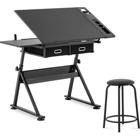 Table à dessin inclinable 115 x 60 cm – Hauteur réglable 65-90,5 cm – Plateau MDF pour dessin technique – Structure acier durable – Fromm & Starck (1/6)