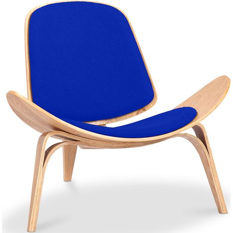 Poltrona - Poltrona scandinava - Rivestimento in tessuto - Lucy Blu scuro